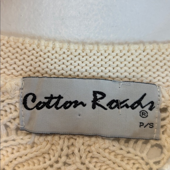 Cotton roads cream wide knit pullover sweater size Small - Picture 8 of 10